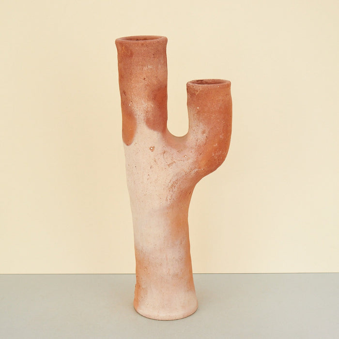 Moroccan Terracotta Asymmetric Sculptural Vase