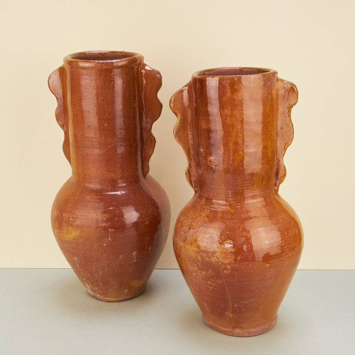 Moroccan Wave Detail Ochre Vases