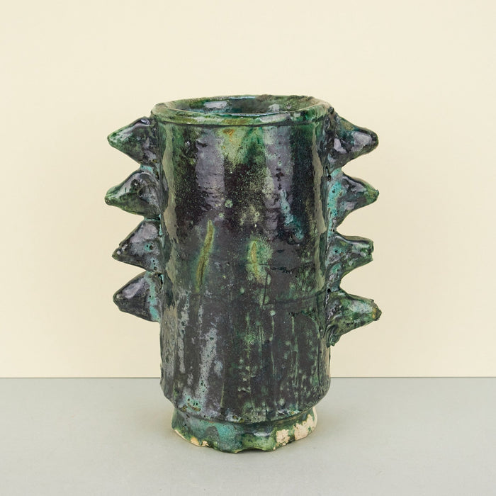 Moroccan Green Tamegroute Spike Detail Vases