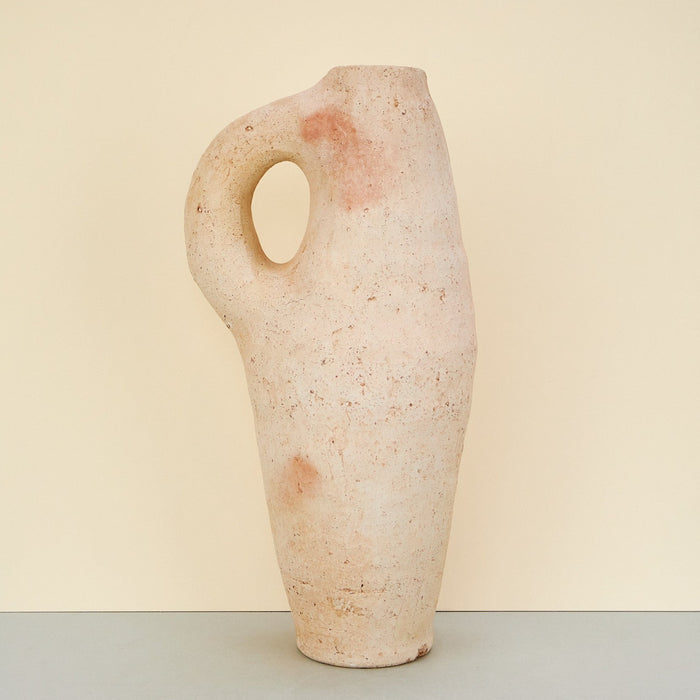 Moroccan Terracotta Sculptural Vases with Handle