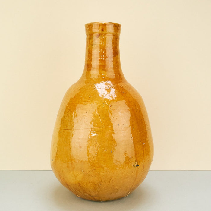 Large Moroccan Yellow Glazed Vase