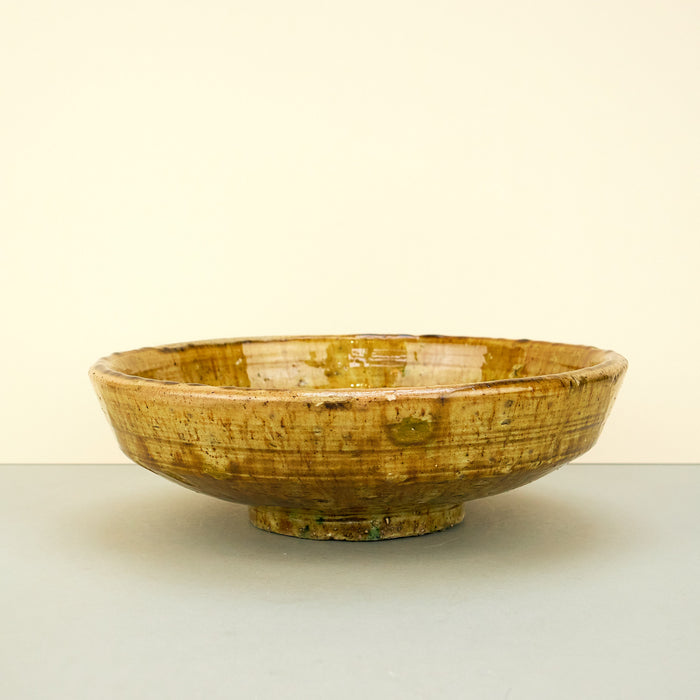 Moroccan Olive Tamegroute Low Wide Fruit/Serving Bowl