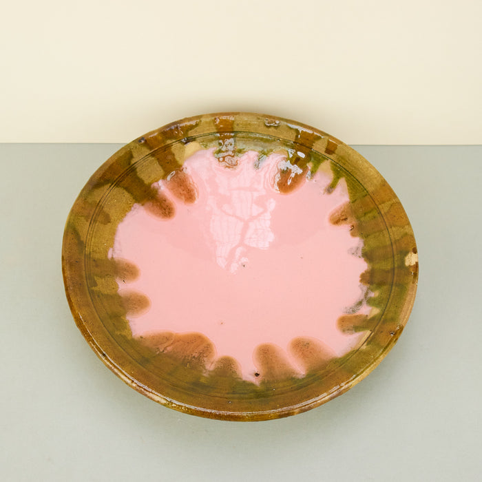 Moroccan Olive/Pink Tamegroute Medium Serving Plate