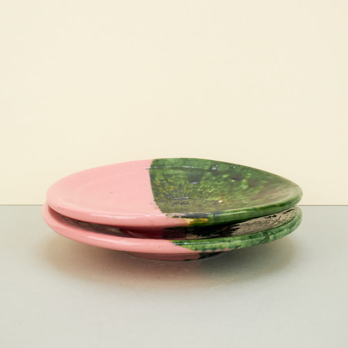 Moroccan Pink/Green Tamegroute Small Serving Plate