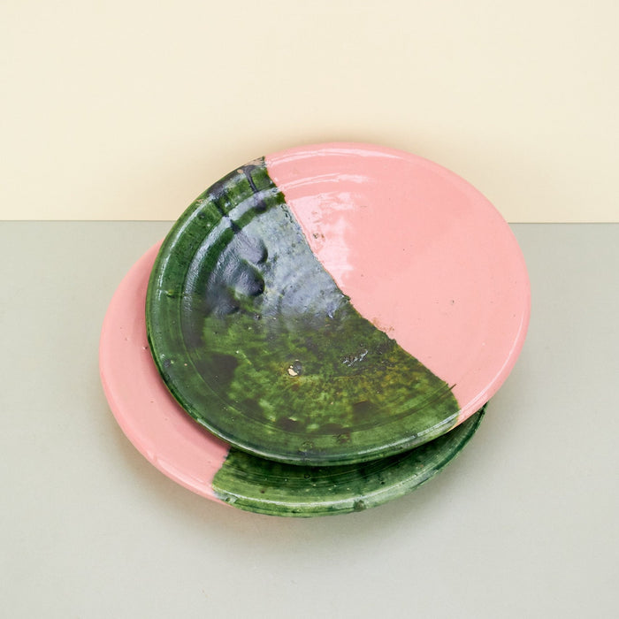 Moroccan Pink/Green Tamegroute Small Serving Plate
