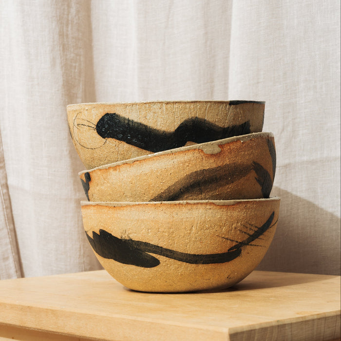 'Beautiful Mess' Tall Breakfast Bowl in Gold Sand Clay