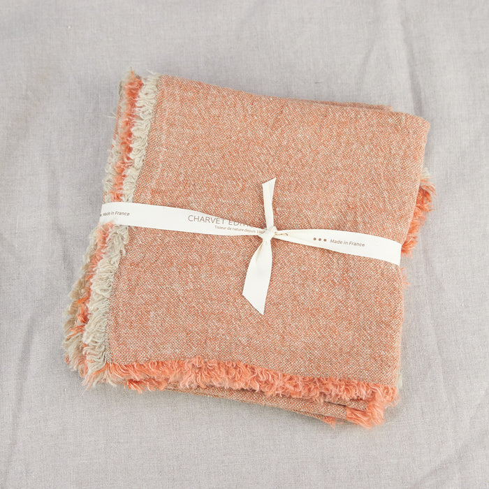 Textured Linen Napkin Set - Carrot