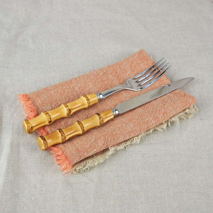 Textured Linen Napkin Set - Carrot