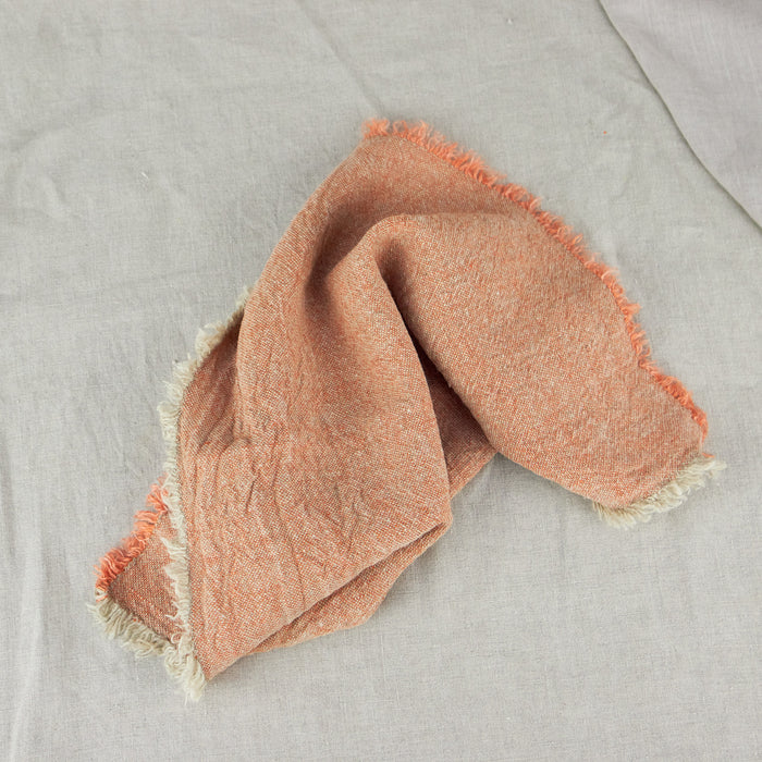 Textured Linen Napkin Set - Carrot