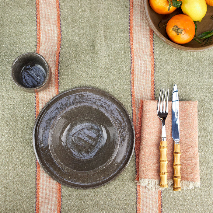 Textured Linen Napkin Set - Carrot