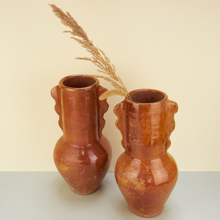 Moroccan Wave Detail Ochre Vases