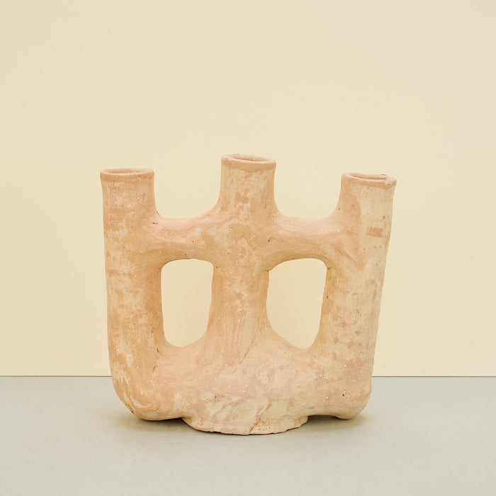 Natural Tamegroute Triple-Neck Vases