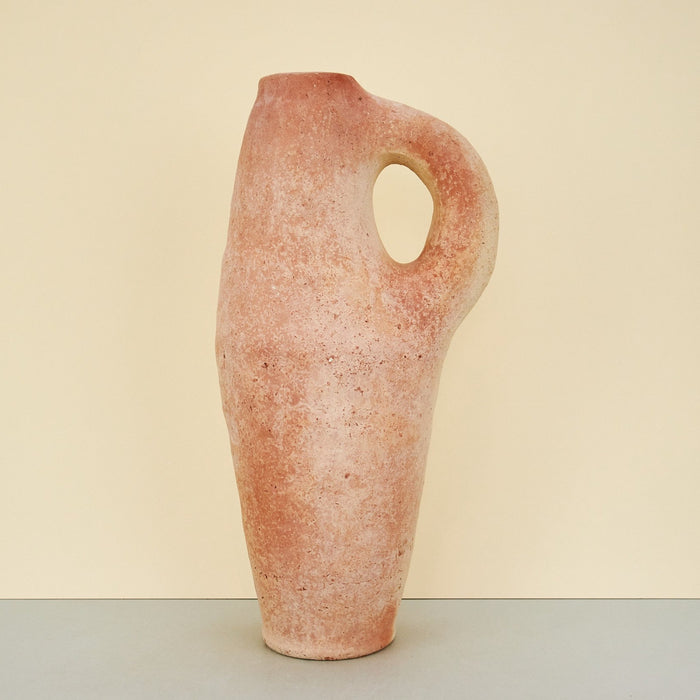 Moroccan Terracotta Sculptural Vases with Handle