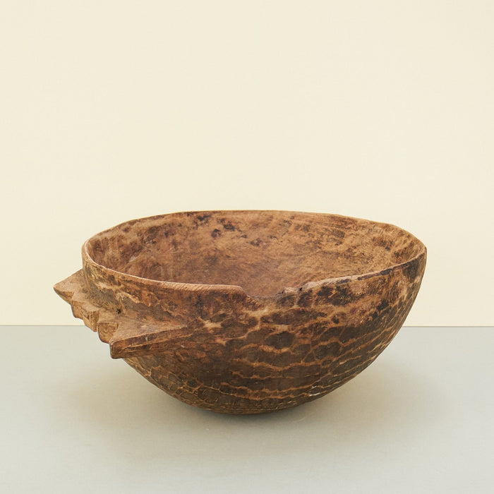 Antique Carved Wooden Bowl