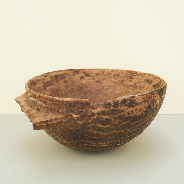 Antique Carved Wooden Bowl