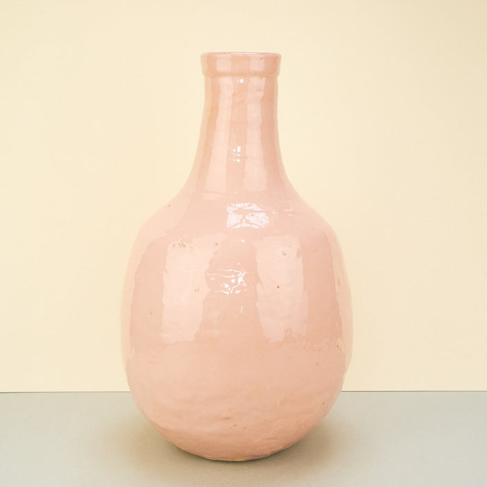 Large Moroccan Pink Glazed Vase