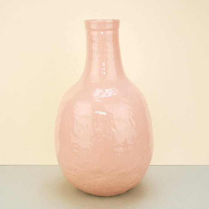 Large Moroccan Pink Glazed Vase