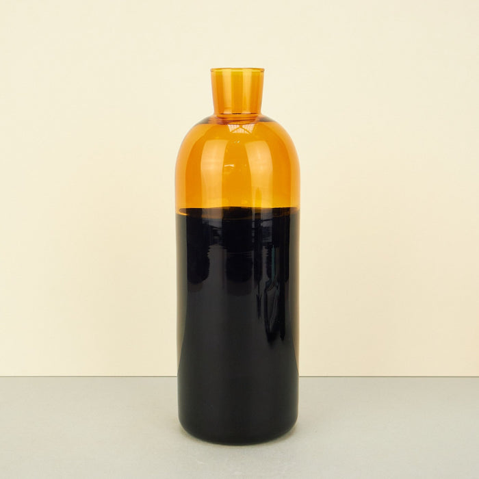 Glass Carafe & Glasses in Amber/Black