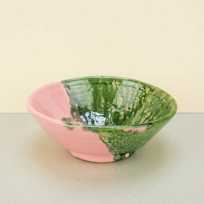 Moroccan Pink/Green Tamegroute Small Serving Bowls