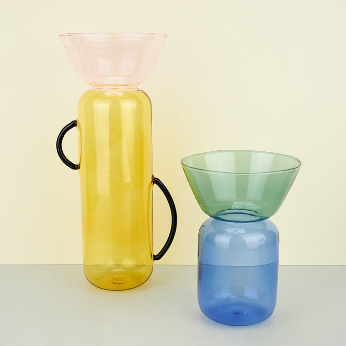 'Gelée' Vase in Green & Petrol-Blue