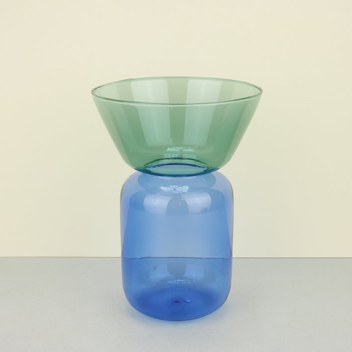 'Gelée' Vase in Green & Petrol-Blue