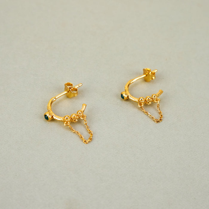 'Urraca' Earrings with Jade
