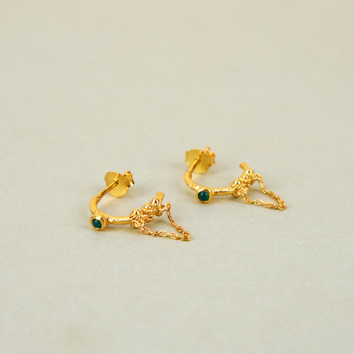 'Urraca' Earrings with Jade