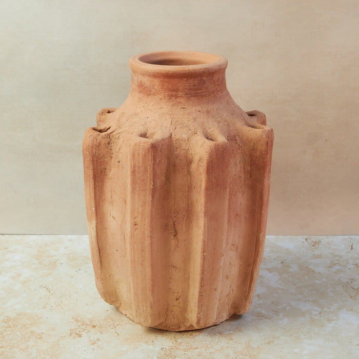 Raw Terracotta Large Sculptural Vase