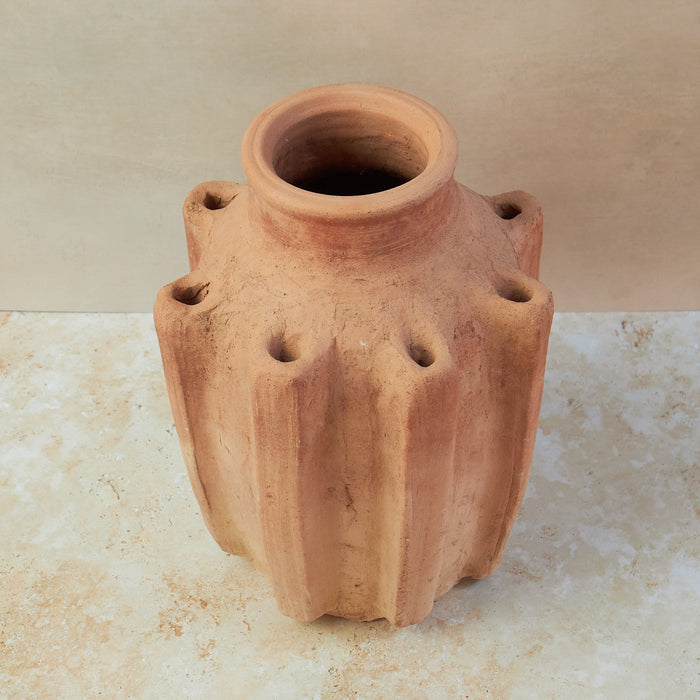 Raw Terracotta Large Sculptural Vase