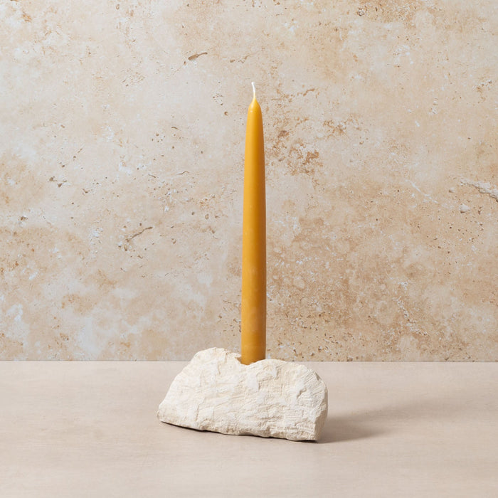 Carved Stone Candle Holder - Small Single
