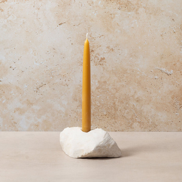 Carved Stone Candle Holder - Small Single
