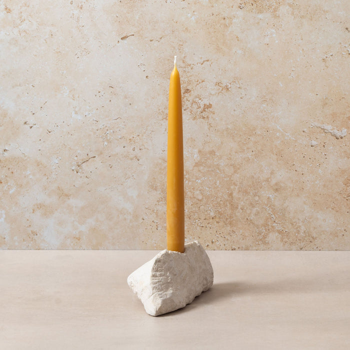Carved Stone Candle Holder - Small Single