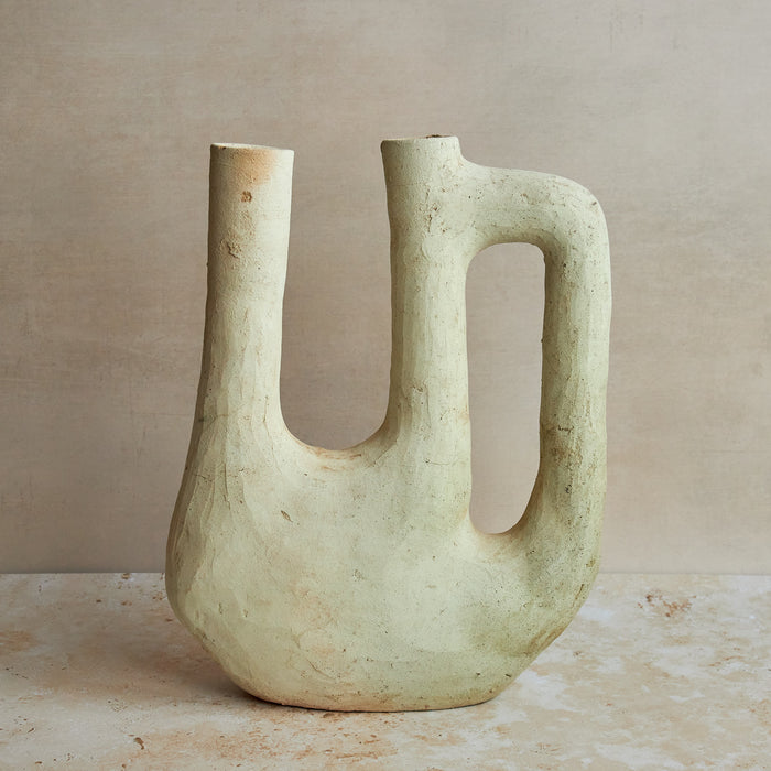 Unglazed Tamegroute Asymmetric Sculptural Vase