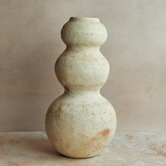 Unglazed Tamegroute Round Sculptural Vase
