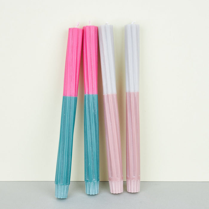 Twisted Striped Taper Candles