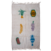 BFGF x A New Tribe Moroccan Berber cream wool rug featuring playful fruit design.