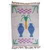 BFGF x A New Tribe Moroccan Berber cream wool rug featuring palm tree and vase design.