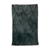 Dark blue grey Moroccan Berber rug with a classic black diamond pattern hand made by the Boujad tribe.
