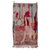 Moroccan Berber hand-made Boujad wool rug available to buy with an abstract design in pink, red and cream