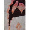Moroccan Berber Boujad wool hand-knotted rug with abstract design in cream, pink and orange with brown.