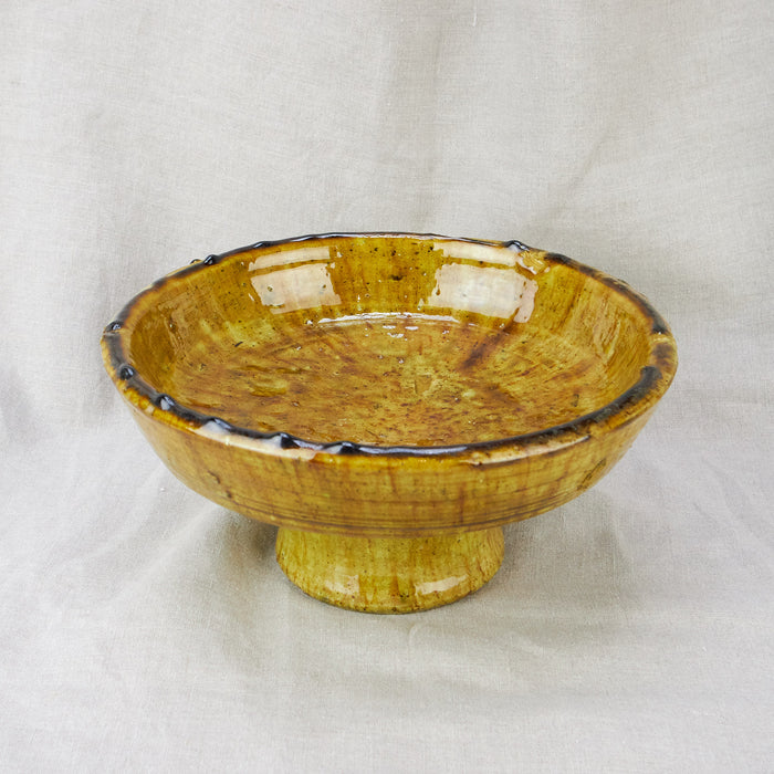 Moroccan Olive Tamegroute Serving/Fruit Bowls on Stand