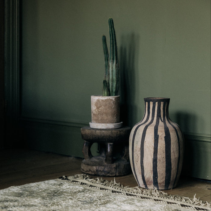 Moroccan Pottery XL Tall Stripe Vase