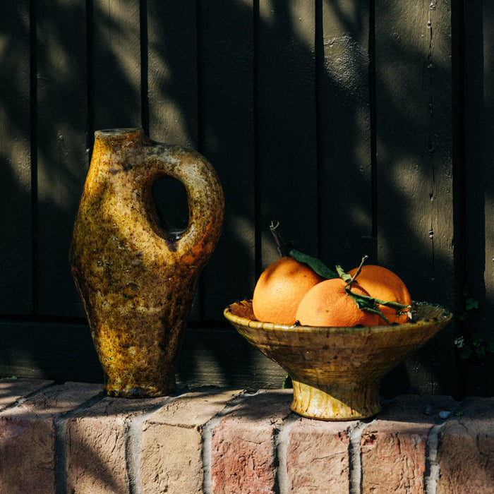 Moroccan Olive Tamegroute Angular Bowls on Stand
