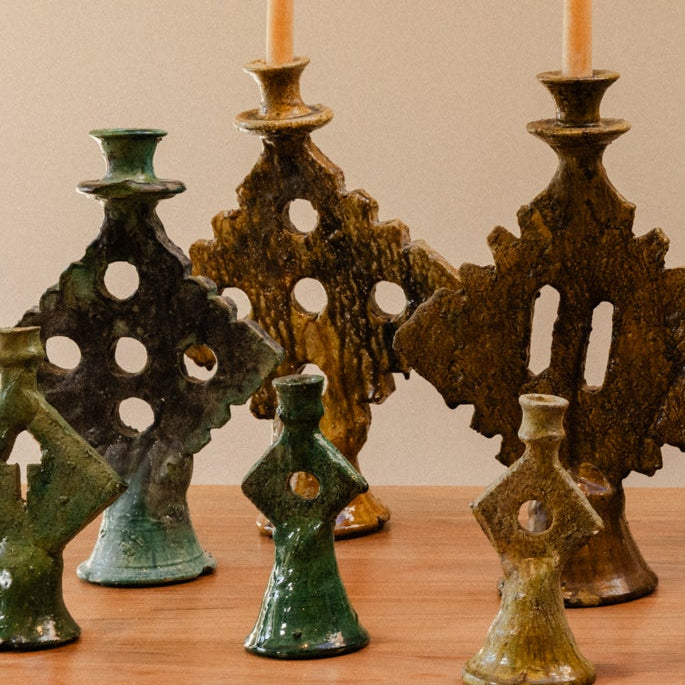 Tamegroute Green M/L Candle Holders - Five Dots Design