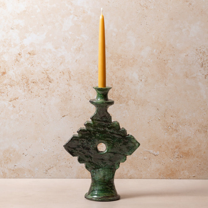 Tamegroute Green M/L Candle Holders - Single Spot Design