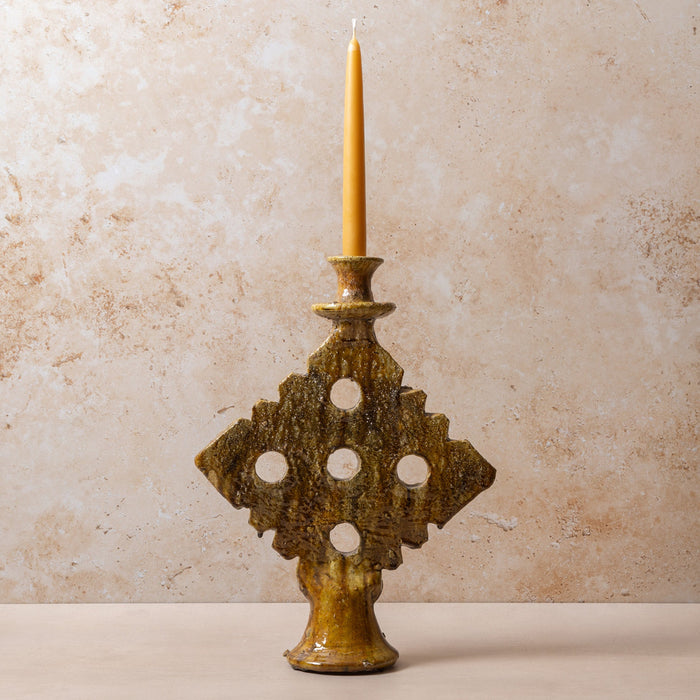 Tamegroute Large Olive Candle Holder - Five Dots
