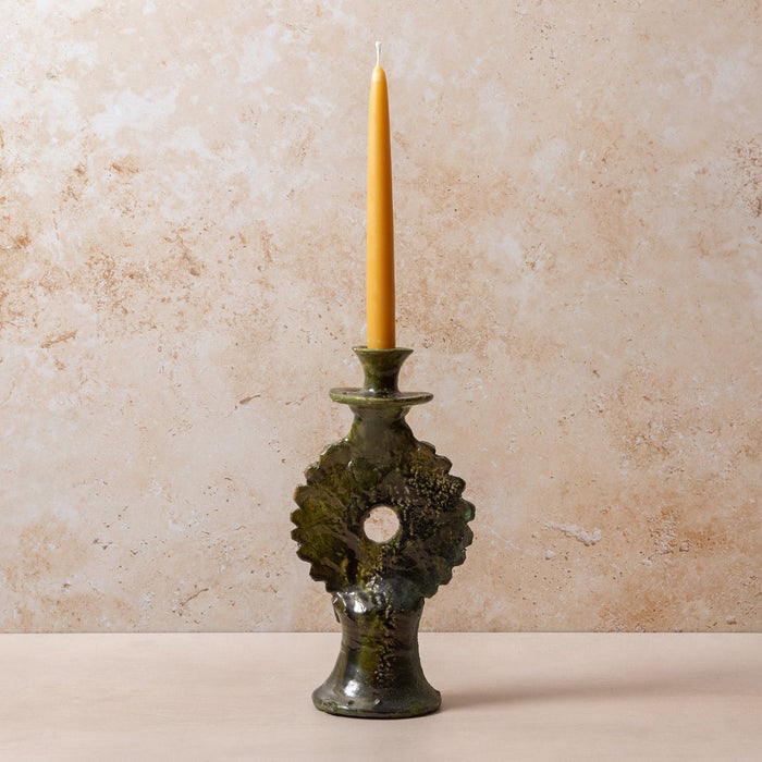 Tamegroute Medium Green Round Candle Holder