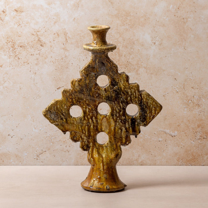 Tamegroute Large Olive Candle Holder - Five Dots