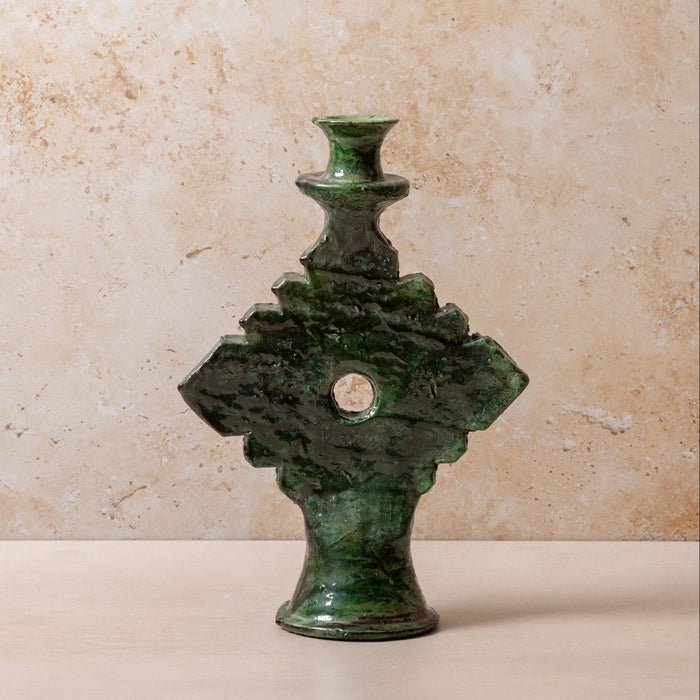 Tamegroute Green M/L Candle Holders - Single Spot Design