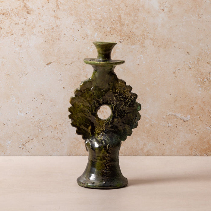 Tamegroute Medium Green Round Candle Holder
